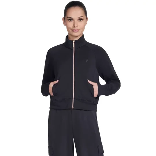 Zdjęcie produktu Skechers Skechluxe Elevate Jacket JA278-BLK, Damskie, Czarne, kurtki, Rayon, rozmiar: L