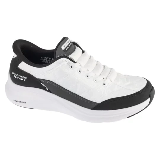 Zdjęcie produktu Skechers Slip-ins: Contour Foam - Cozy Fit 150404-WBK, Damskie, Białe, buty sneakers, tkanina, rozmiar: 36