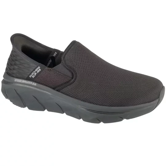 Zdjęcie produktu Skechers Slip-ins: D'Lux Walker 2.0 - Reeler 232463-BBK, Męskie, Czarne, buty sneakers, przewiewna siateczka, rozmiar: 43