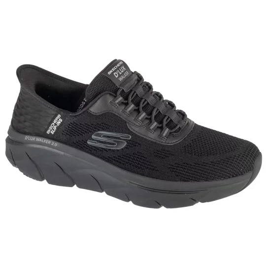Zdjęcie produktu Skechers Slip-ins: D'Lux Walker 2.0 - Rezinate 232446-BBK, Męskie, Czarne, buty sneakers, przewiewna siateczka, rozmiar: 42