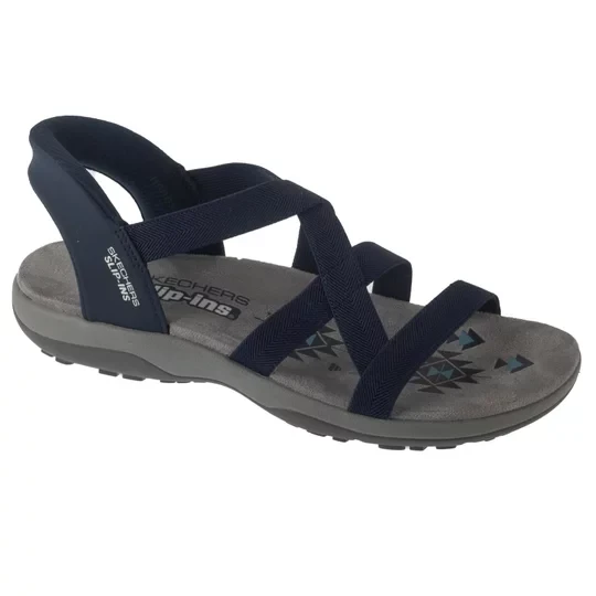 Zdjęcie produktu Skechers Slip-Ins: Reggae Slim - Stretch Flex 163460-NVY, Damskie, Granatowe, sandały, tkanina, rozmiar: 36