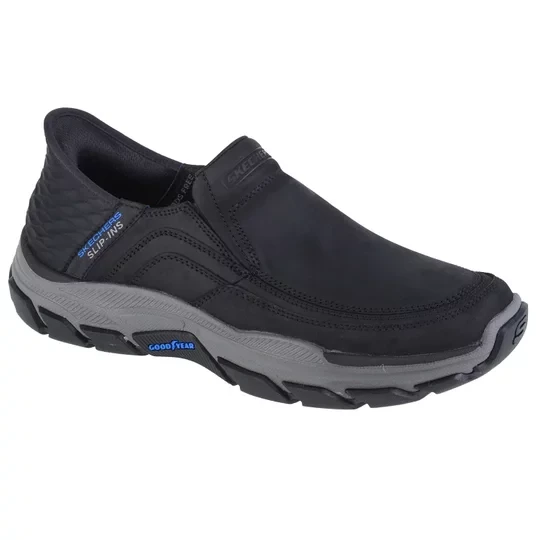 Zdjęcie produktu Skechers Slip-Ins Respected - Elgin 204810-BLK, Męskie, Czarne, buty sneakers, skóra licowa, rozmiar: 39, 5