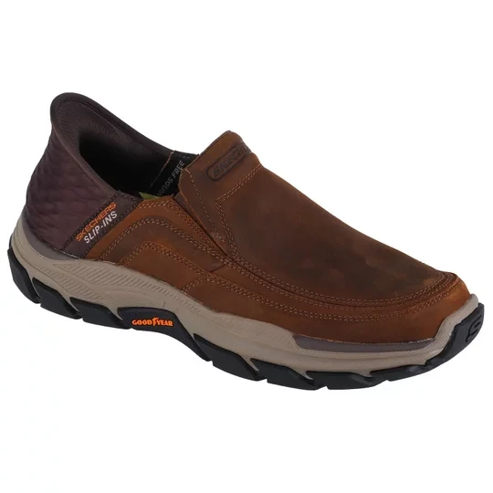Zdjęcie produktu Skechers Slip-Ins Respected - Elgin 204810-CDB, Męskie, Brązowe, buty sneakers, skóra licowa, rozmiar: 39, 5