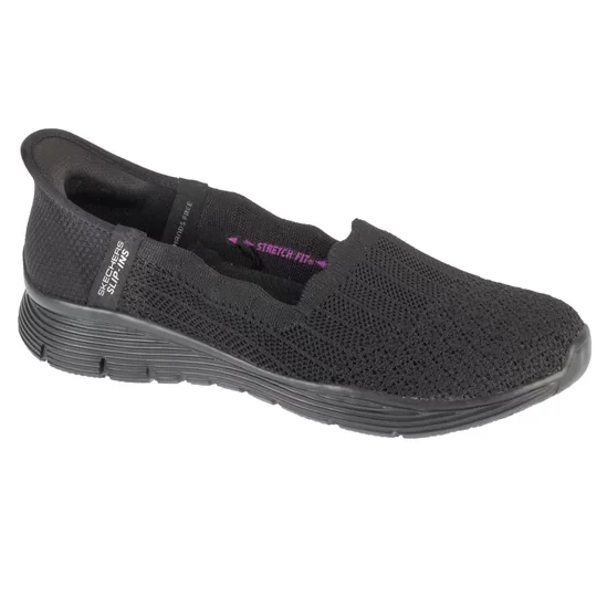 Zdjęcie produktu Skechers Slip-ins: Seager - Believe It 158980-BBK, Damskie, Czarne, buty sneakers, tkanina, rozmiar: 35, 5
