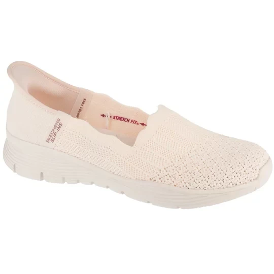 Zdjęcie produktu Skechers Slip-ins: Seager - Believe It 158980-OFWT, Damskie, Beżowe, buty sneakers, tkanina, rozmiar: 38