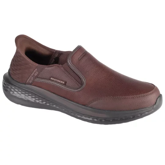 Zdjęcie produktu Skechers Slip-Ins: Slade 205237-RDBR, Męskie, Brązowe, buty sneakers, skóra licowa, rozmiar: 40