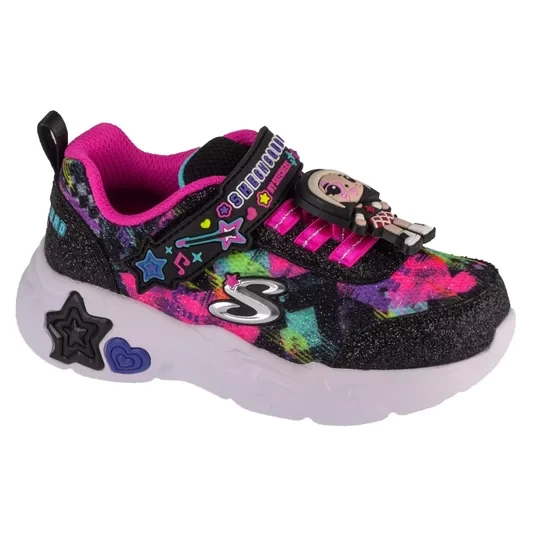 Zdjęcie produktu Skechers Snuggle Sneaks - Skech Squad 302214N-BKMT, Dla dziewczynki, Czarne, buty sneakers, syntetyk, rozmiar: 23