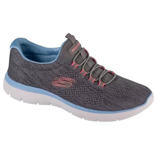 Zdjęcie produktu Skechers Summits - Fun Flair 150113-GYMT, Damskie, Szare, buty treningowe, przewiewna siateczka, rozmiar: 36