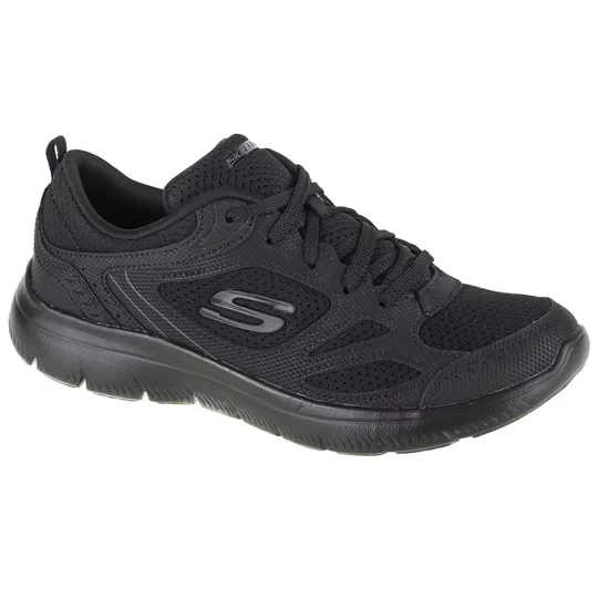Zdjęcie produktu Skechers Summits Suited 12982-BBK, Damskie, Czarne, buty sneakers, skóra licowa, rozmiar: 36, 5