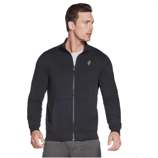 Zdjęcie produktu Skechers The Hoodless Hoodie M3JA195-BLK, Męskie, Czarne, bluzy, bawełna, rozmiar: L