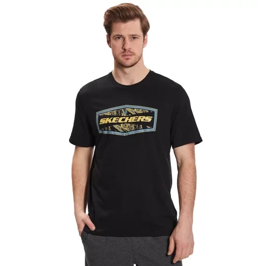 Zdjęcie produktu Skechers Tricou Latitude MTS368-017, Męskie, Czarne, t-shirty, poliester, rozmiar: L