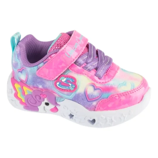 Zdjęcie produktu Skechers Unicorn Charmer - Lil Heart Sparkles 303064N-PKMT, Dla dziewczynki, Różowe, buty sneakers, tkanina, rozmiar: 21