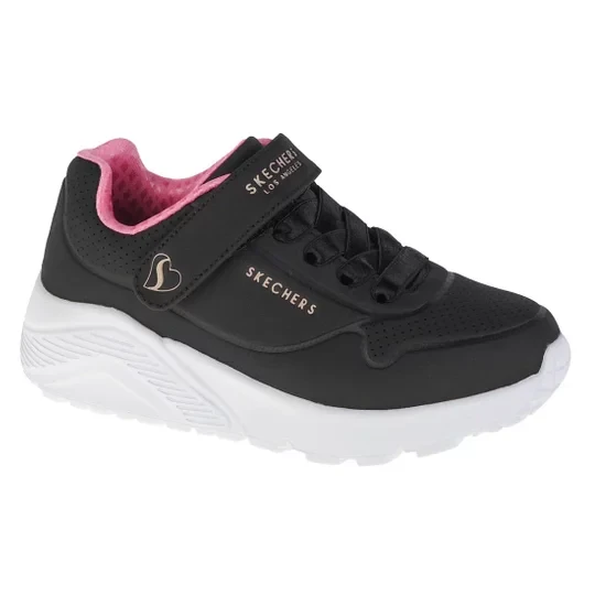 Zdjęcie produktu Skechers Uno Lite 310451L-BKRG, Dla dziewczynki, Czarne, buty sneakers, skóra syntetyczna, rozmiar: 27