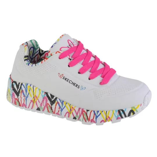 Zdjęcie produktu Skechers Uno Lite 314976L-WMLT, Dla dziewczynki, Białe, buty sneakers, skóra syntetyczna, rozmiar: 27
