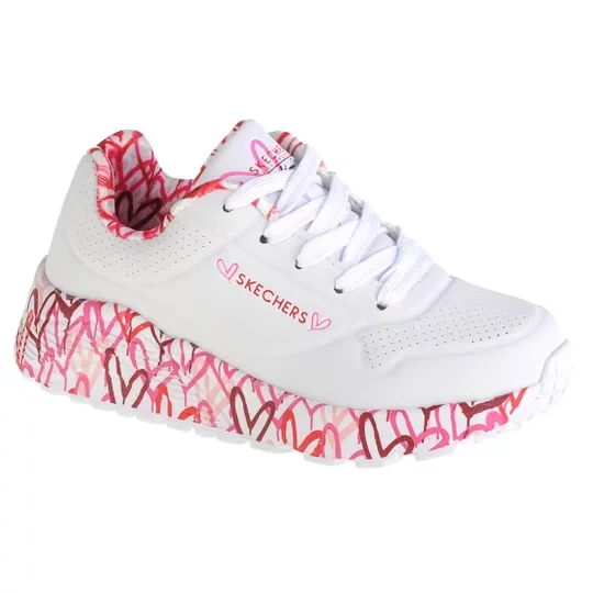 Zdjęcie produktu Skechers Uno Lite 314976L-WRPK, Dla dziewczynki, Białe, buty sneakers, skóra syntetyczna, rozmiar: 28