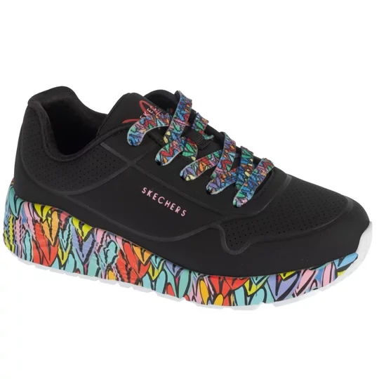 Zdjęcie produktu Skechers Uno Lite - Subtle Love 314088L-BKMT, Dla dziewczynki, Czarne, buty sneakers, skóra syntetyczna, rozmiar: 31