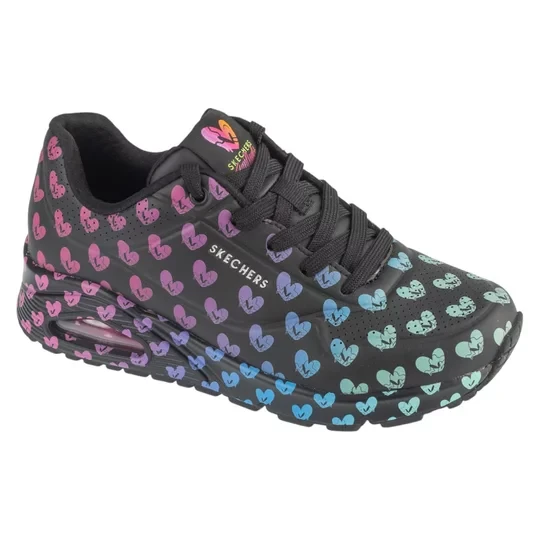 Zdjęcie produktu Skechers Uno - Live Colorfully 190006-BKMT, Damskie, Czarne, buty sneakers, skóra syntetyczna, rozmiar: 36