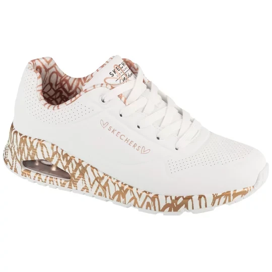 Zdjęcie produktu Skechers Uno-Loving Love 155506-WTRG, Damskie, Białe, buty sneakers, skóra syntetyczna, rozmiar: 36