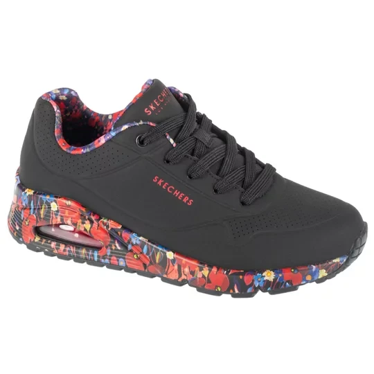 Zdjęcie produktu Skechers Uno - Majestic Garden 155583-BKMT, Damskie, Czarne, buty sneakers, skóra syntetyczna, rozmiar: 35, 5