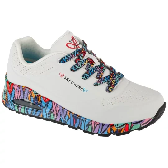 Zdjęcie produktu Skechers Uno - Ravaged Love 177918-WMLT, Damskie, Białe, buty sneakers, skóra syntetyczna, rozmiar: 36