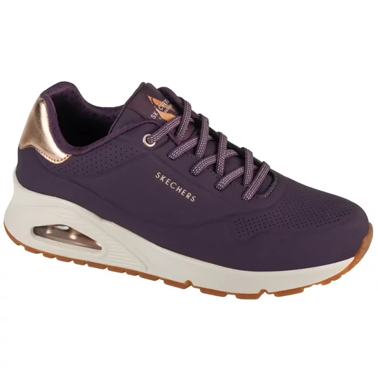 Zdjęcie produktu Skechers Uno-Shimmer Away 155196-DKPR, Damskie, Fioletowe, buty sneakers, skóra syntetyczna, rozmiar: 36