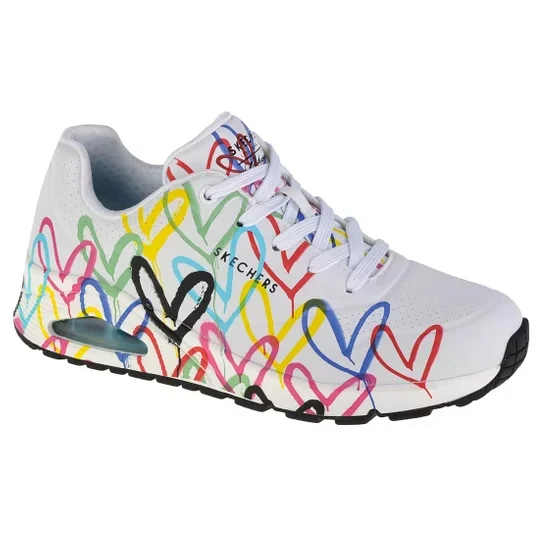 Zdjęcie produktu Skechers Uno-Spread The Love 155507-WMLT, Damskie, Białe, buty sneakers, skóra syntetyczna, rozmiar: 36