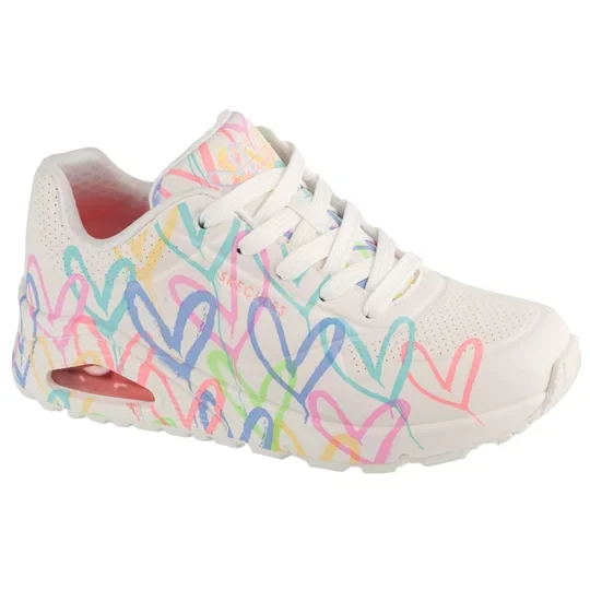 Zdjęcie produktu Skechers Uno-Spread The Love 155507-WPTQ, Damskie, Białe, buty sneakers, skóra syntetyczna, rozmiar: 37