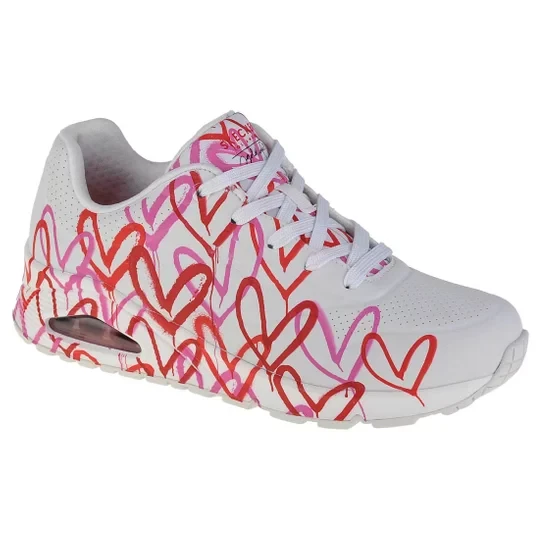 Zdjęcie produktu Skechers Uno-Spread The Love 155507-WRPK, Damskie, Białe, buty sneakers, skóra syntetyczna, rozmiar: 36