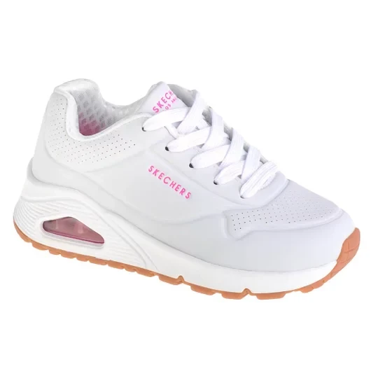 Zdjęcie produktu Skechers Uno Stand On Air 310024L-WHP, Dla dziewczynki, Białe, buty sneakers, skóra syntetyczna, rozmiar: 29