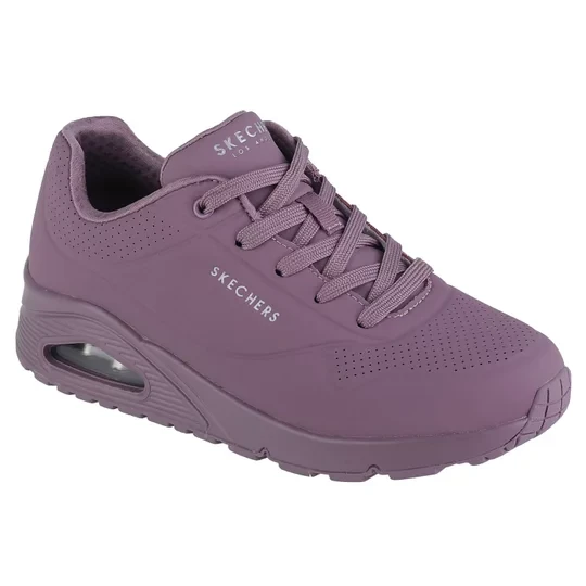 Zdjęcie produktu Skechers Uno-Stand on Air 73690-DKMV, Damskie, Fioletowe, buty sneakers, skóra syntetyczna, rozmiar: 36