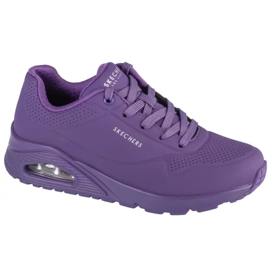 Zdjęcie produktu Skechers Uno-Stand on Air 73690-PUR, Damskie, Fioletowe, buty sneakers, skóra syntetyczna, rozmiar: 36