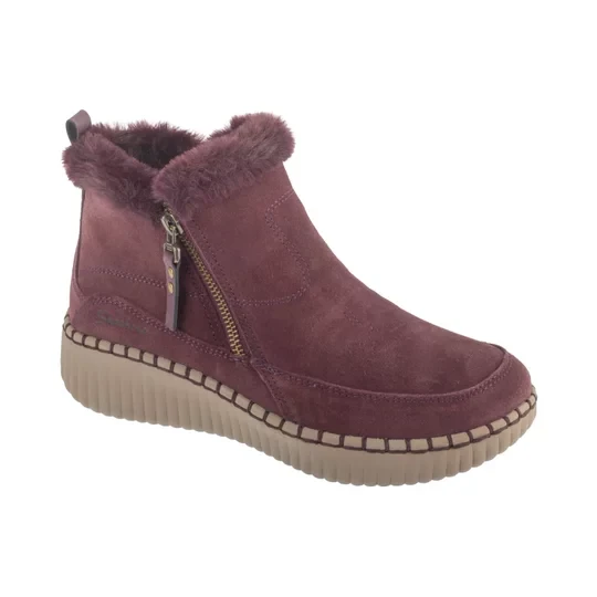 Zdjęcie produktu Skechers Wilshire Blvd - Fresh Zip 168108-WINE, Damskie, Bordowe, buty zimowe, skóra zamszowa, rozmiar: 36