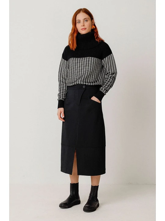 Zdjęcie produktu SKFK Sweter "Rebeka" w kolorze czarno-białym rozmiar: 38