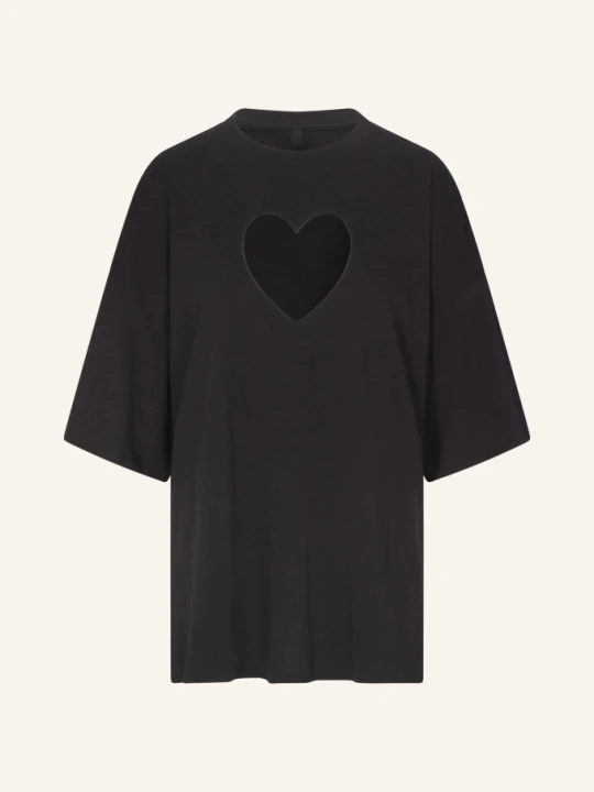 Zdjęcie produktu Skims Koszulka Lounge Worn In Jersey Z Wycięciem schwarz WASHED ONYX