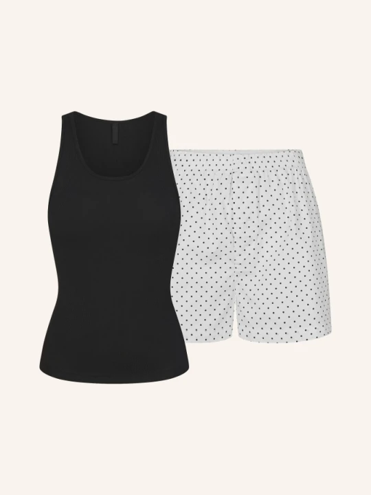 Zdjęcie produktu Skims Krótka Piżama Cotton Poplin schwarz ONYX DOT