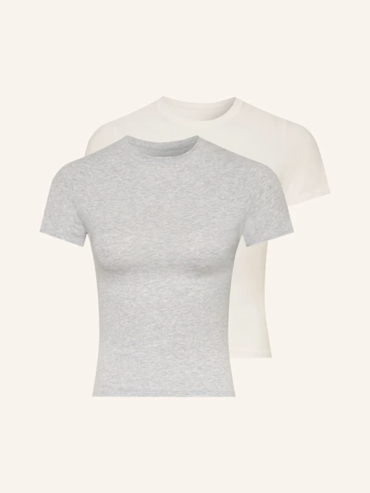 Zdjęcie produktu Skims T-Shirt Cotton Jersey, 2 Szt. grau LIGHT HEATHER GREY-M
