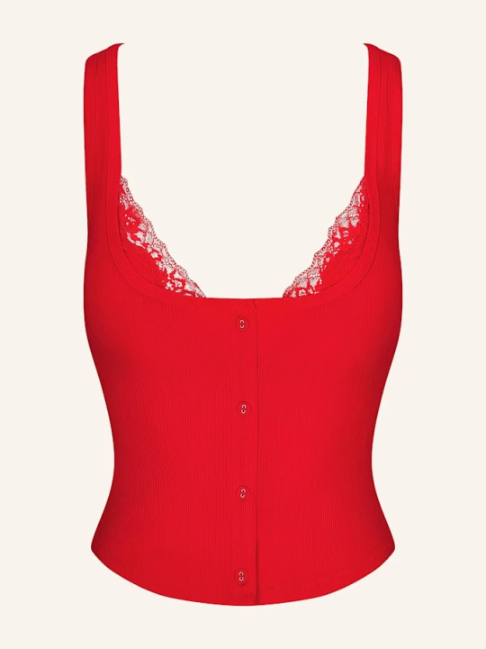 Zdjęcie produktu Skims Top Rekreacyjny Soft Lounge Lace rot CHERRY
