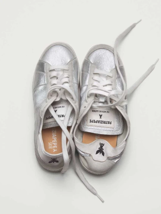 Zdjęcie produktu SKIN Sneakers '93 laminowana skóra nappa Patrizia Pepe srebrny
