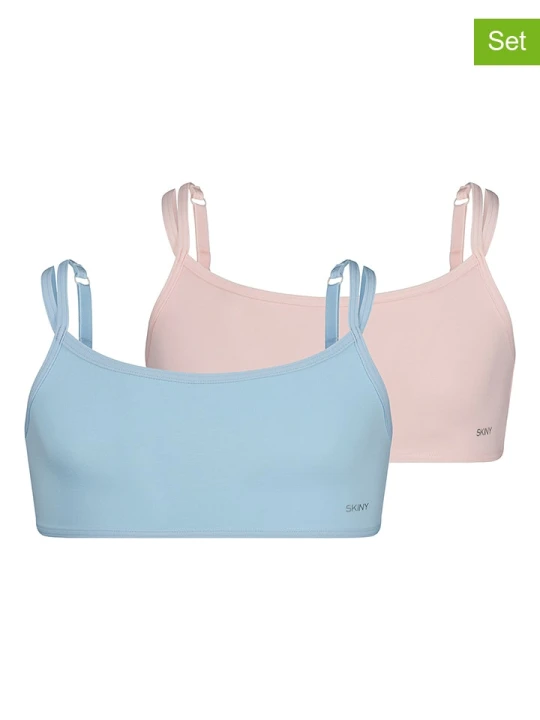 Zdjęcie produktu Skiny Topy (2 szt.) w kolorze jasnoróżowym i błękitnym rozmiar: 164