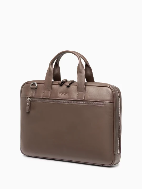 Zdjęcie produktu Skórzana torba na laptopa 15, 6 cala jednokomorowa brązowa Puccini