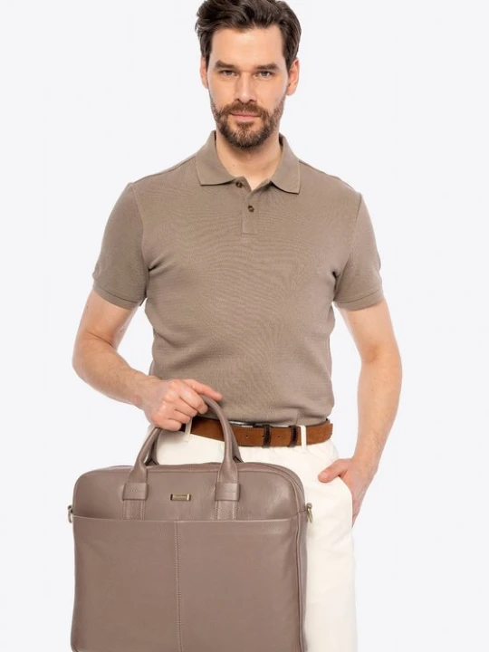 Zdjęcie produktu Skórzana torba na laptopa 16” taupe Wittchen