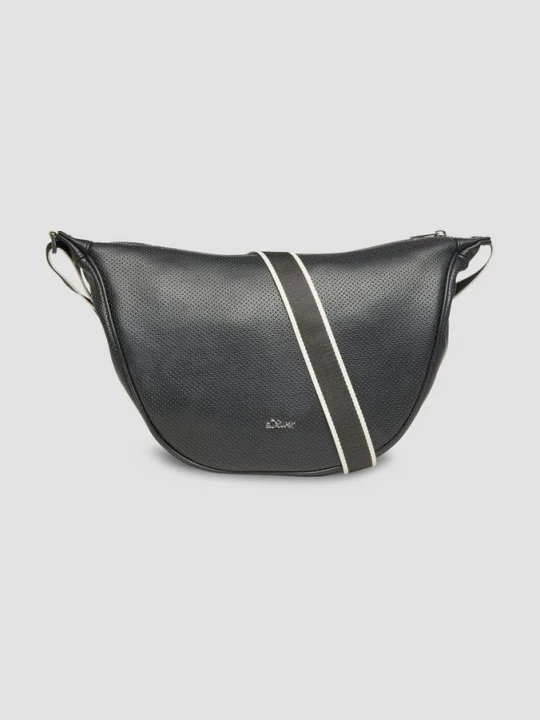 Zdjęcie produktu Skórzana torba typu crossbody z regulowanym paskiem na ramię s.Oliver czarny