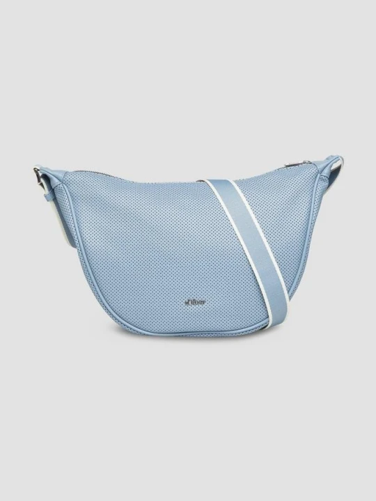 Zdjęcie produktu Skórzana torba typu crossbody z regulowanym paskiem na ramię s.Oliver niebieski