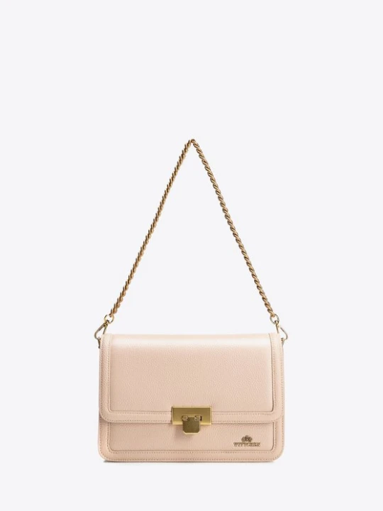 Zdjęcie produktu Skórzana torebka crossbody z łańcuszkiem beżowa Wittchen