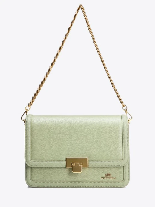 Zdjęcie produktu Skórzana torebka crossbody z łańcuszkiem pistacjowa Wittchen pistacjowy