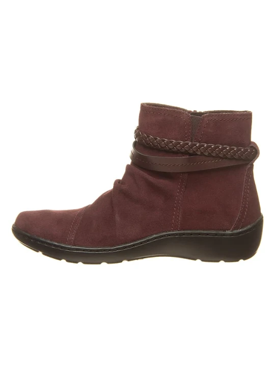Zdjęcie produktu Clarks Skórzane botki w kolorze bordowym rozmiar: 36