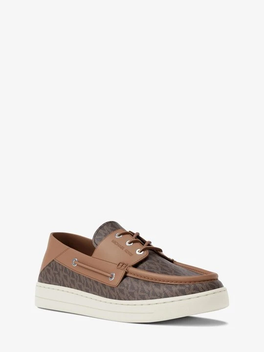Zdjęcie produktu Skórzane buty żeglarskie Aiden z charakterystycznym logo Michael Kors BRĄZOWY MULTIKOLOR (Brązowy)
