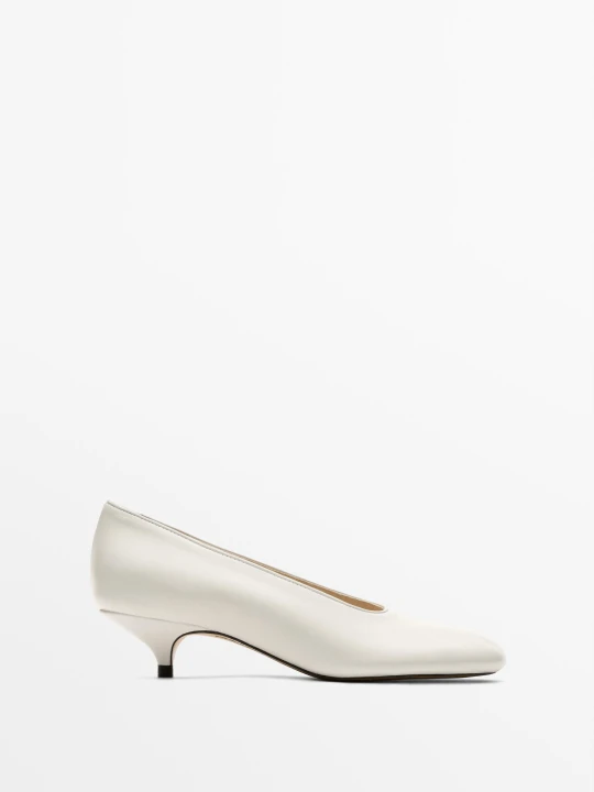 Zdjęcie produktu Skórzane Czółenka - Biały - Massimo Dutti - Female