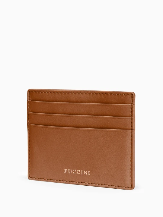 Zdjęcie produktu Skórzane etui na karty ciemnobrązowe Puccini