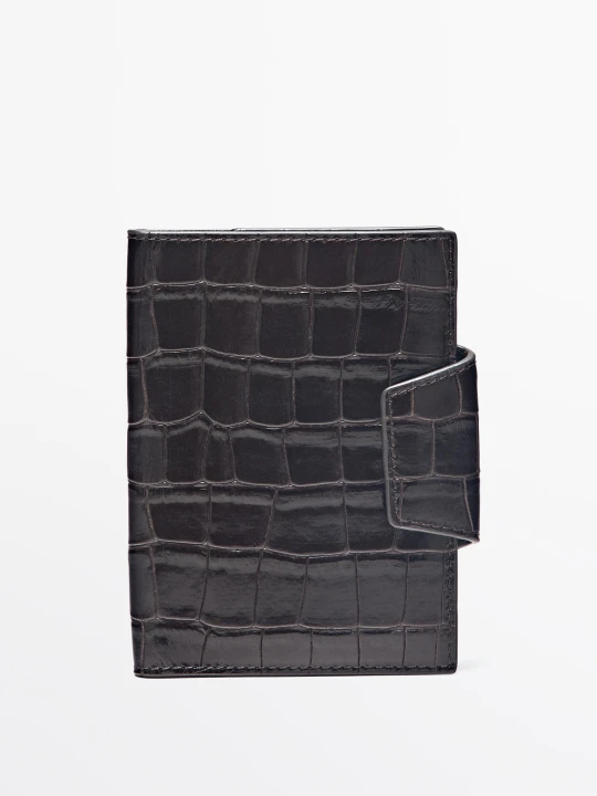 Zdjęcie produktu Skórzane Etui Na Paszport - Brązowy - Massimo Dutti - Female